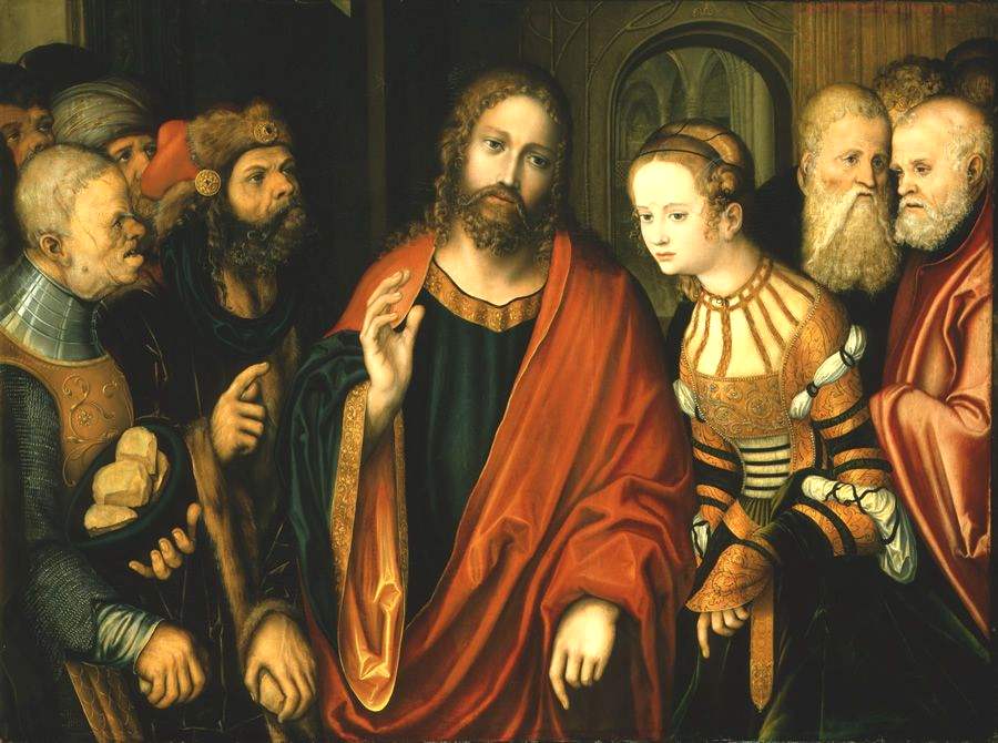 Lukas
                            Cranach d. ., Jesus und die snderin